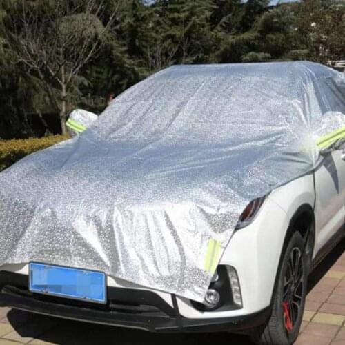 2021 New Car Sunshade Half Car Cover Sun UV Snow Dust Rain Resistant Durable Dustproof Covers Heat Shielding Aluminum Film Cover
