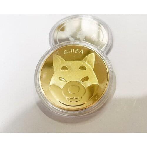 The SHIBA Gold and Silver SHIB Commemorative Coin US Coins Iron Plating Tokened Craft Gift , Big Head Gold Coin