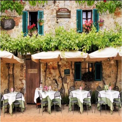 Custom Wall Mural Wallpaper 3d Mediterranean Bar Cafe Photo Wallpaper Restaurant KTV Industrial Decor Background Wall Paper 3D