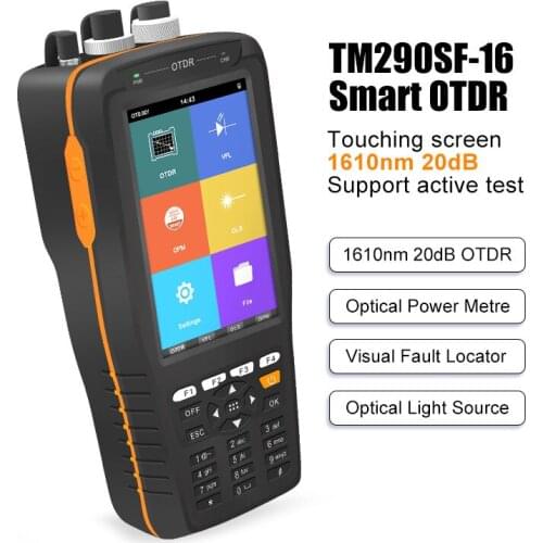 [100% New] Handheld Mini OTDR TM290SF-16 Smart OTDR Reflectometer Optical Power Meter + VFL Multifunction Test Active Fiber 1610