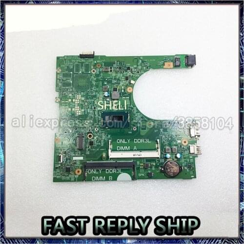 SHELI FOR DELL SR1EF I5-4210U Inspiron 3458 Laptop Motherboard 14216-1 CN-0YNW6D YNW6D PWB:1XVKN REV:A00 mainboard NOTEBOOK