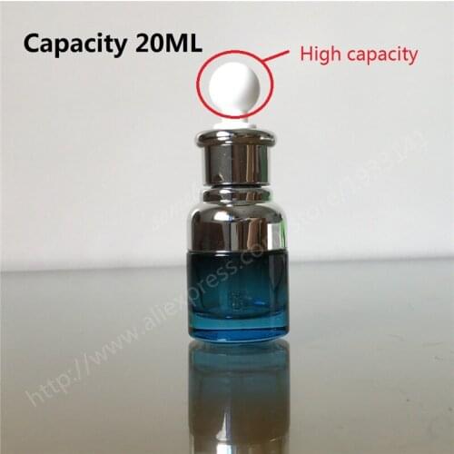 20ml Blue Glass Dropper Makeup Bottle Empty Cosmetic Perfume Liquid Glass Dispenser Refillable Bottle