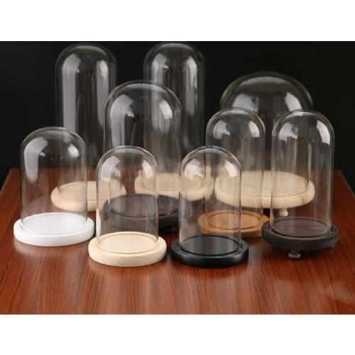 DIY empty snow globe Factory direct custom immortal flower glass cover creative crafts decoration transparent glass vase 10cm