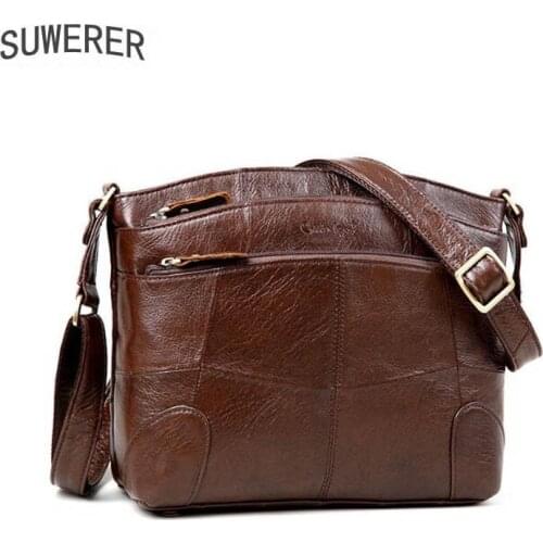 High Quality Genuine Leather Bag Cowhide Female Bag Luxury Handbags Women Bags Designer Famous Brand Leather Shoulder Bag Brown