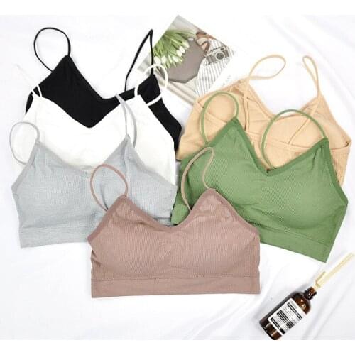 Vest-style Thin padded bras sexy Lingerie Soft Cotton Bras for Women Bralette Seamless Thread Girl Bra top feminino fitness