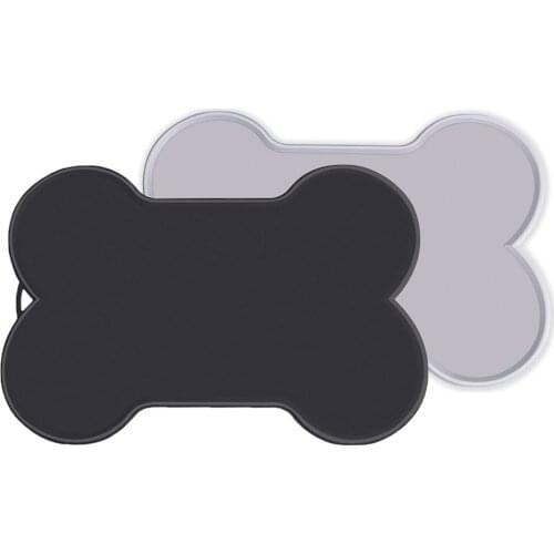 Large Dog Cat Food Mat Non-Slip Easy to Clean Pet Dog Feeding Mat Waterproof Silicone Cute Bone Shape Pet Food Mat Pet Products