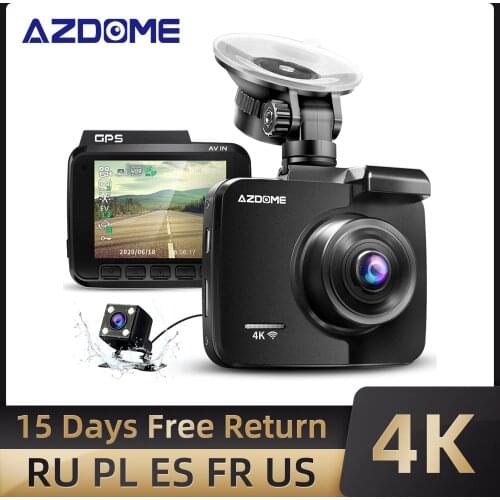 AZDOME GS63H 2.4inches 4K registrar LCD Screen Dash cam Built in GPS Speed Coordinates WiFi DVR 2160p Dual Lens Video recorder