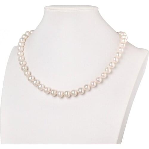 High Quality 2A+ 8-9mm Natural White Pearls Making Handmade Pearls Necklace Gifts For Women Gifts 18inch H524