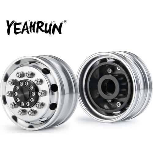 YEAHRUN 1/2Pcs Aluminum Alloy Front Wheel Rims Hubs for Tamiya SCANIA 1/14 RC Tractor Trailer Truck Upgrade Parts
