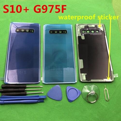 Replacement S10+ Rear Panel Battery Glass Back Door Cover For Samsung Galaxy S10 Plus G975 G975F + tool