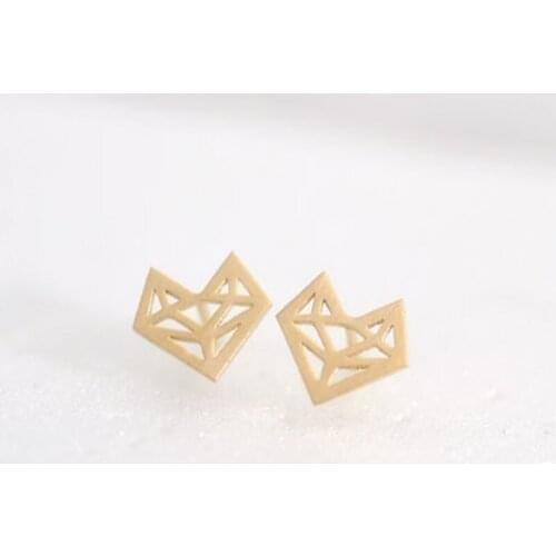 1pc Origami Fox Studs Earrings, Simple Origami Fox-Head Jewelry, Graceful Fashion Ear Studs