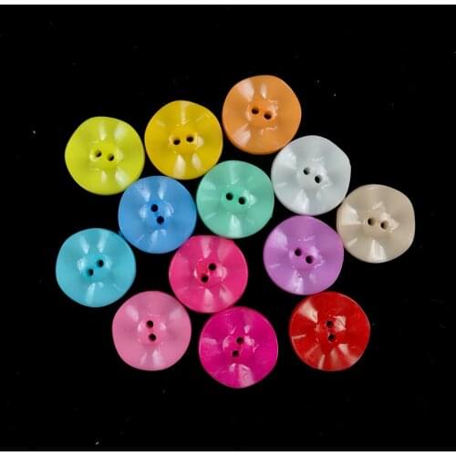 100PCS 15MM Flower Resin Sewing Buttons Plastic Buttons Flower DIY Sewing Button for Garment Scrapbooking DIY Jewelry Craft