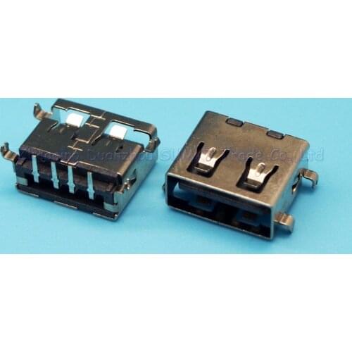 25pcs USB-A female socket 2.0 usb connector Sink plate 1.1 4P 90 Degree 10.0 short body