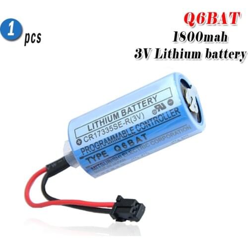 3V 1800mAh Q6BAT CR17335 ER2/3A PLC Lithium Battery With Plug For Mitsubishi backup power CR17335SE-R Industrial Battery