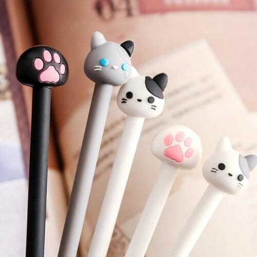 7 Pcs/Lot Kawaii Cat Gel Pen Lovely Claw Black Ink Pens for Writing Stationery Office School Supplies Canetas Escolar