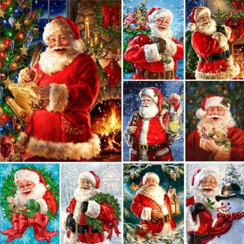 5D DIY Diamond Painting Santa Claus Cross Stitch Full Drill Square Embroidery Mosaic Art Picture of Rhinestones Christmas Gift
