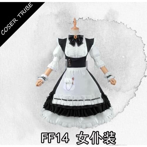 Anime Final Fantasy XIV FF14 Maid Outfit Lolita Dress Daily Uniform Cosplay Costume For Women Halloween Free Shipping New
