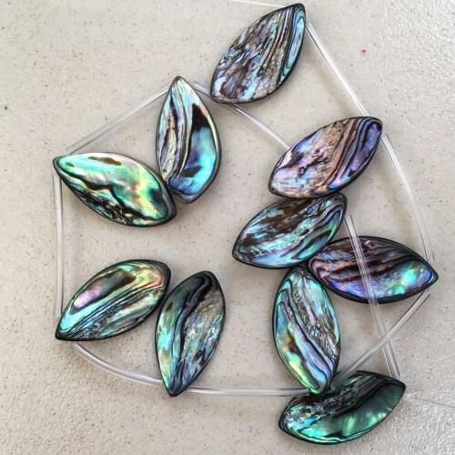 Free shipping Women Fashion Jewelry 13x25mm New Zealand Abalone Shell Art Loose Beads 10pcs FG8981