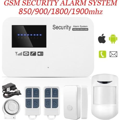 Free shipping IOS & android APP control Intercom wireless GSM alarm system security home kit with relay