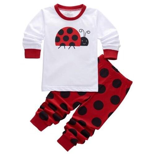 Children Pajamas Long Sleeve Cotton Tops+Pant Pajamas Sets Boys Girls Cute Cartoon Snug Pajamas Kids Casual Family Clothing Set