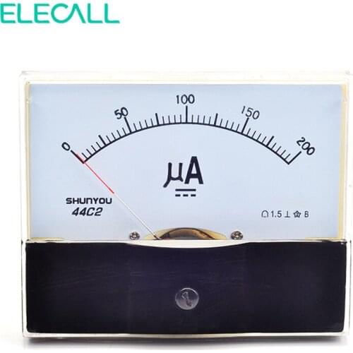 ELECALL 44C2 200uA Ammeter Analog Current Test Meter DC Mechanical Header Ammeter