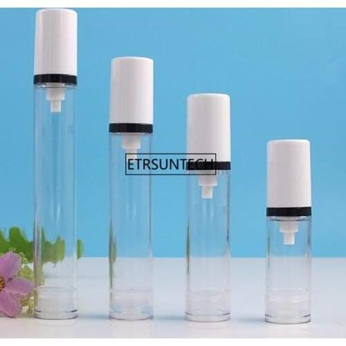 100pcs 15ML 12ML 10ML 5ML Airless Lotion spray Bottle Emtpy Refillable hand cream bottle With lotion pump F2338