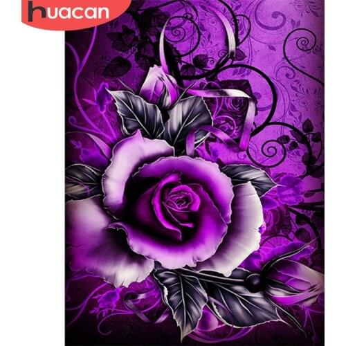 HUACAN Diamond Painting Full Drill Square Flower 5D DIY Diamond Embroidery Sale Rose Rhinestones Mosaic Wall Art