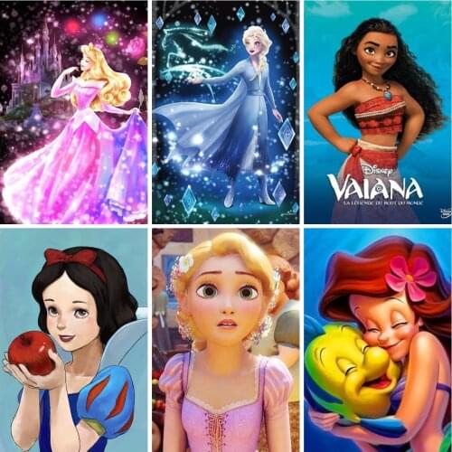 Disney Cartoons Princess Cinderella Transformation Diamond Painting Cross Stitch Kits Embroidery Mosaic Resin Home Decor Gifts