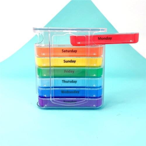Weekly 7 Days Pill Box 28 Compartments Pill Organizer Plastic Medicine Storage Dispenser Cutter Drug Cases for Home Travel