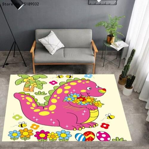 Dinosaur Carpet 3D Print Floor Mats Dino Area Rug Bathroom Living Room Rug Hallway Mats Table Decor Rug Custom Size Carpet