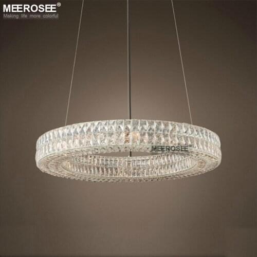 Round Good Crystal Chandelier Elegant Crystal Drop Lustre for Living room Hotel Project Cafe Restaurant Luminaires Hanging lamp