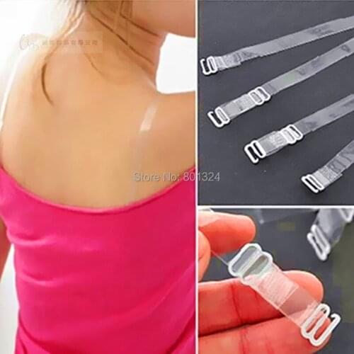 Hot -selling 5 Pair/lot Adjustable Invisible Transparent Clear Bra Strap free shipping LK-JD-10001