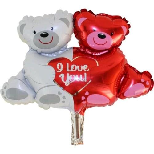 Mini Birthday Party Decorations kids Foil Balloons Siamese hug bear Party Supplies Wedding/Halloween/Christmas