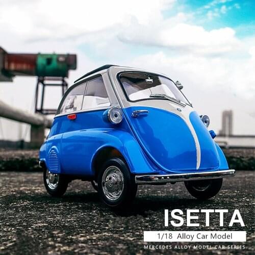 1/18 BMW isetta Egg Alloy Car Model Diecast Metal High Simulation MINI Classic Retro Toy Car Model Collection Childrens Toy Gift
