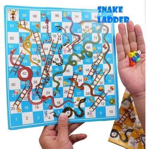 Snake Ladder Board Game Set Flight Chess Educational jogos juegos oyun Portable Family Party Games Funny Toys for Kids Adults