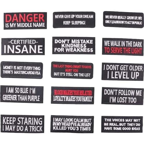 New Fashion DIY English Patch Subsidy Clothing Decorative Sticker Hole Covering Embroidery Iron on Patches for Clothes Wholesale