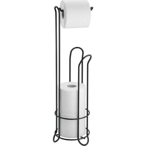 Stainless Steel Floor Standing Paper Roll Towel Holder Stand Organizer Toilet Paper Rack Bathroom Hardware Vertical Storage Bask