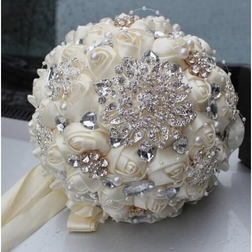 2018 new hot Artificial Wedding Bouquets Hand made Flower Rhinestone Bridesmaid Crystal Bridal Wedding Bouquet de mariage