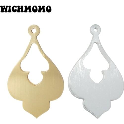 2019 New 2pieces/bag 61mm Gold Aluminium Alloy Wire Drawing Water Drop Charms Big Pendant for DIY Necklace Earring Accessories