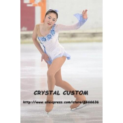Custom Figure Skating Dresses For Girls Fashion New Brand Competition Children Ice Figure Skating Dresses Crystal DR3814