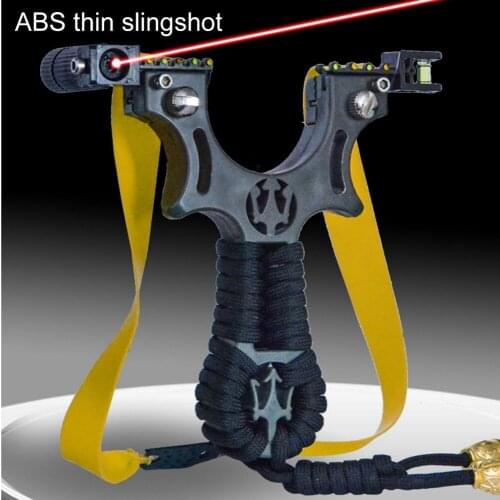 Professional Slingshot with Laser Light Powerful Hunting Catapult Braided Rope Slingshot Outdoor Shooting Catapult Bow and Arrow