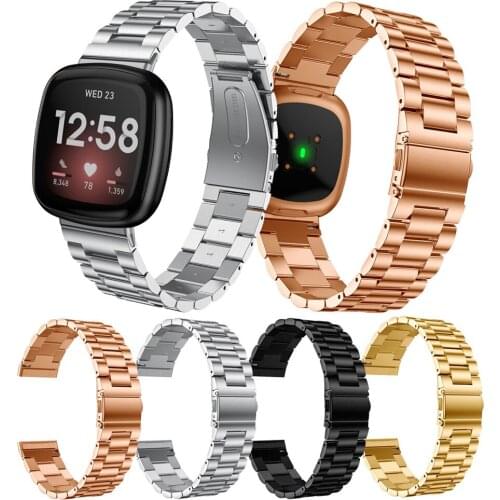 Stainless Steel Watchband For Fitbit Versa 3 Sense Smartwatch Band Replacement Bracelet women mans Strap Accessories Wristband