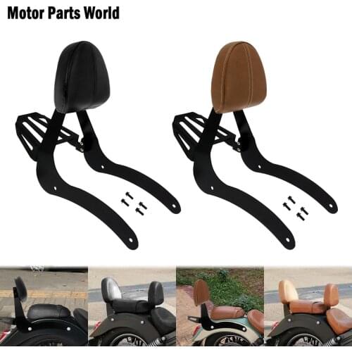 Motorcycle Detachable Passenger Backrest Sissy Bar With Luggage Rack Black/Brown For Indian Scout 2015-21 Scout Sixty 2016-2021