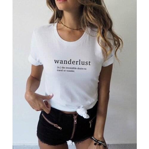 Skuggnas Wanderlust Definition Travel Shirt Tumblr Clothing Road Trip T Shirt Aesthetic Clothing Womens Graphic Tee Slogan