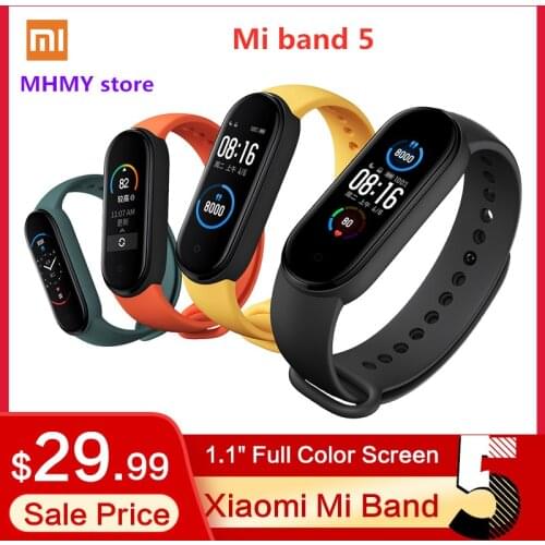 Xiaomi Mi Band 5 Smart Bracelet 4 Color AMOLED Screen Miband 5 Smartband Fitness Tracker Bluetooth Sport Waterproof Smart Band