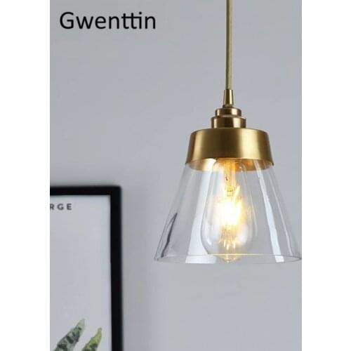 Nordic Modern Glass Pendant Lights Simple Gold Home Decor Hanging Lamp Dinning Room Bedroom Loft Ceiling Lighting Fixtures LED
