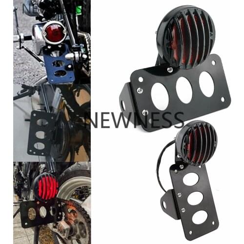 Universal Motorcycle License Plate Bracket Taillight 12V Brake Tail Light For Harley Sportster Choppers Bobber Yamaha Honda
