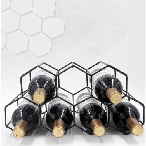 High Quality Golden Wine Rack Decoration Nordic Creative Wrought Iron Wine Rack For Living Rooms Offices Wine Bottle Holder