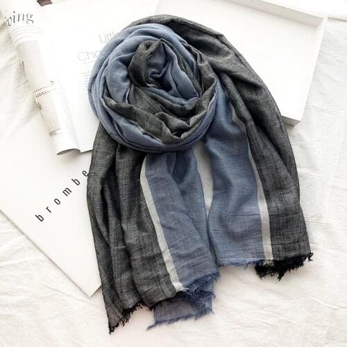 Unisex Style Winter Scarf fashion men scarf Cotton Splice Color Blue Striped long soft womens scarves shawl