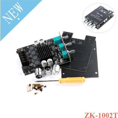 ZK-1002T TPA3116D2 Subwoofer Amplifier Board Module 2*100W 2.0 Channel Bluetooth-compatible High Power Audio Stereo Bass AMP